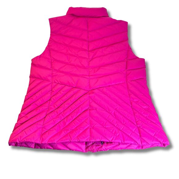Talbots Petites Down Puffer Vest MP Pink Quilted 90/10 Down Packable Warm Zipper - Picture 3 of 12